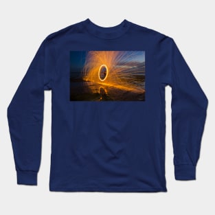 Steel Wool Spinning at London Bridge, Portsea, Victoria, Australia. Long Sleeve T-Shirt